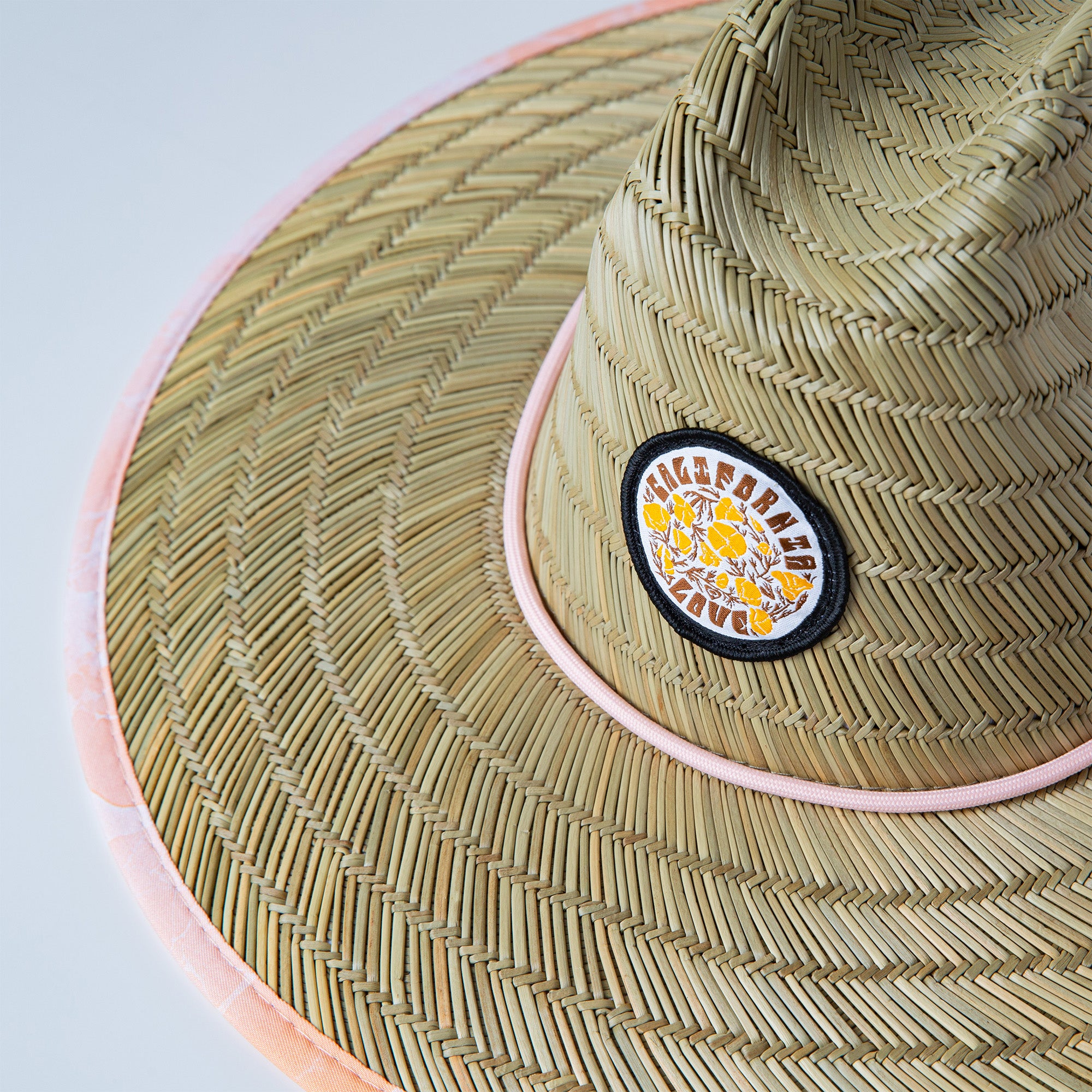 California Poppy Love Waves Pattern Straw Hat from Upper Park Clothing in Chico, Ca