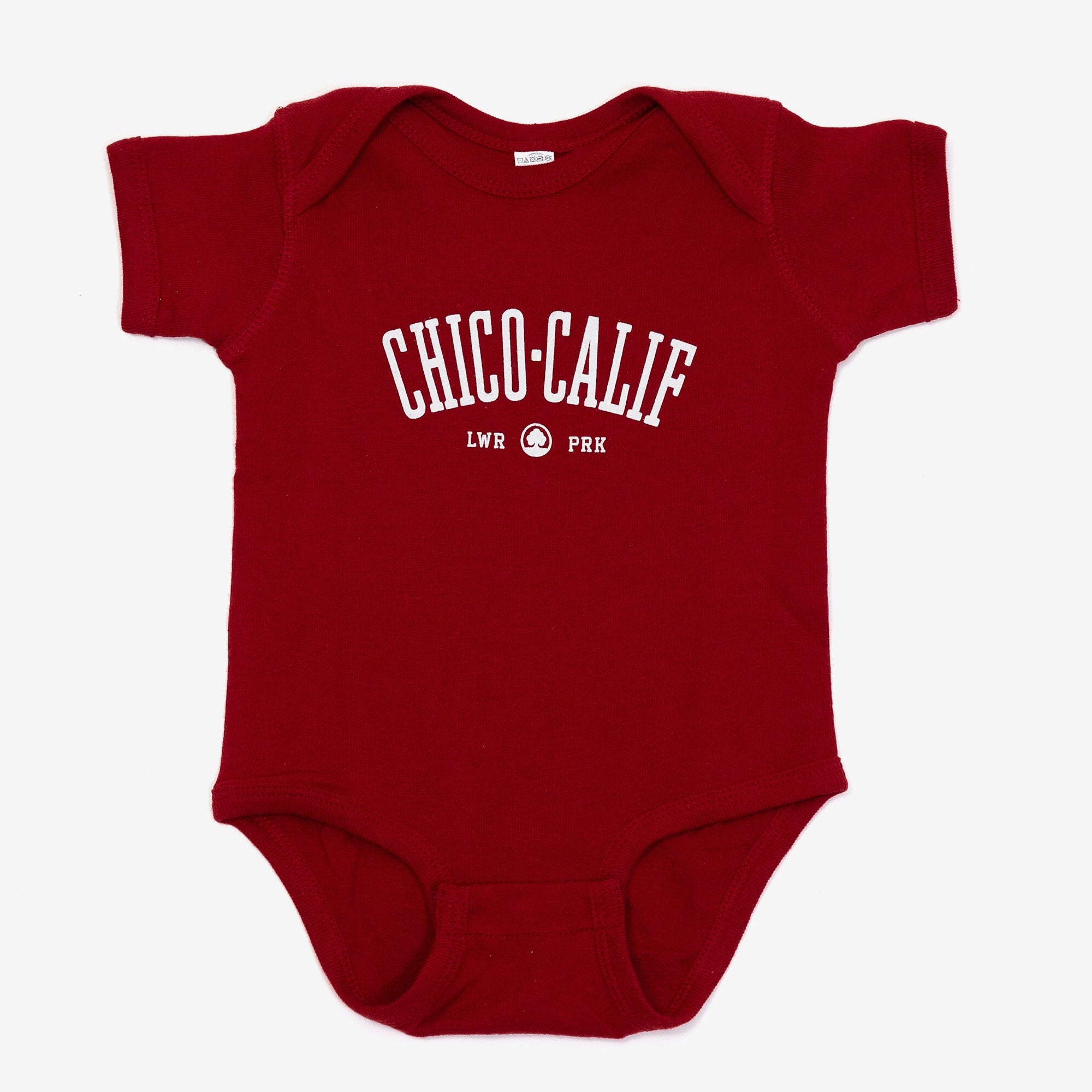 Little Chico Collegiate Baby Onesie from Upper Park Clothing in Chico, Ca