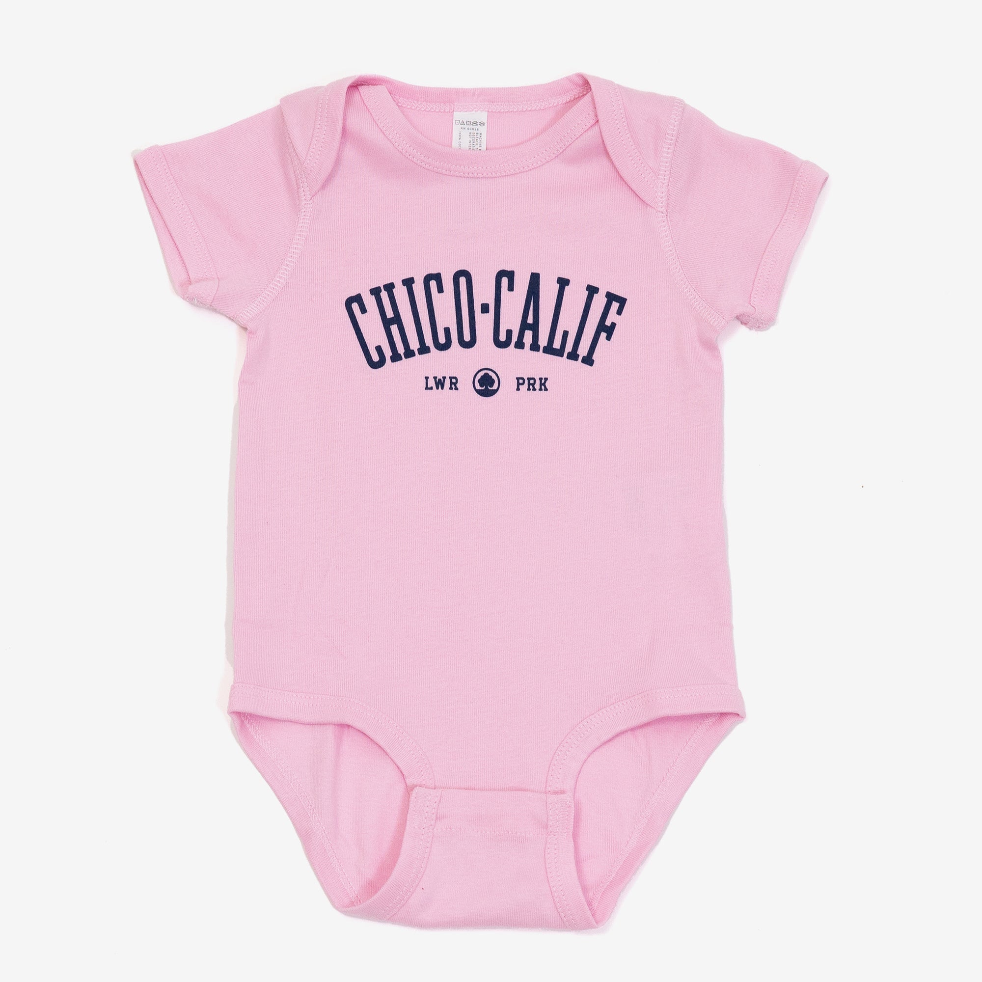 Little Chico Collegiate Baby Onesie from Upper Park Clothing in Chico, Ca