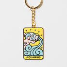 Aquarius Key Chain Gold Metal - Zodiac Key Chain