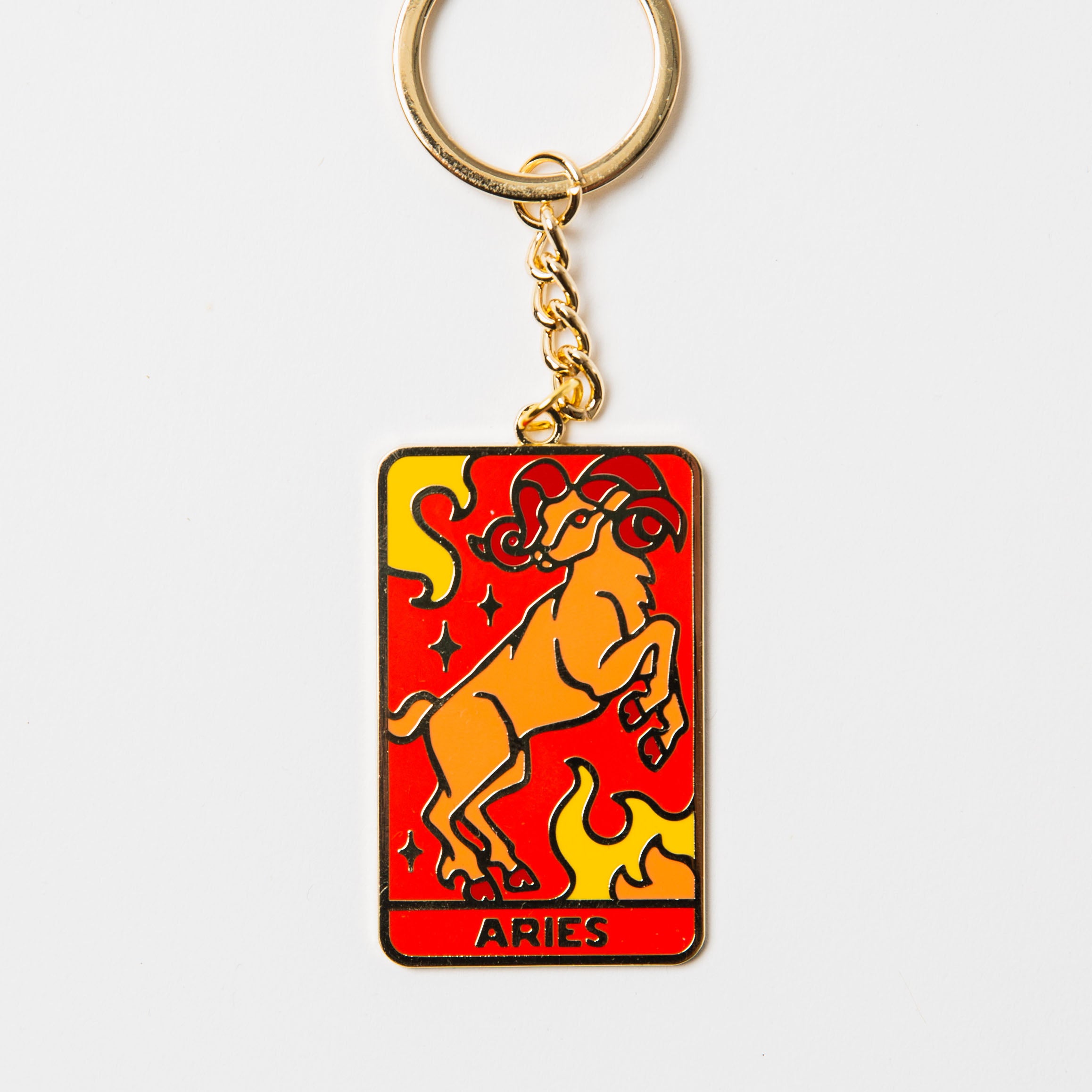 Aries Key Chain Gold Metal - Zodiac Key Chain