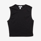 Basics Baby Ribbed Sleeveless Crew Neck Black Shirt