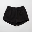 Basics Women's Heavy Fleece Cotton Shorts - Black shorts on a light gray background