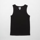 Basic Women's Organic Rib Tank - Black tank top on a white background