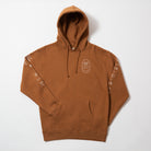 Upper Park Bay Waves Mid weight Hooded Sweatshirt - Brown hoodie with branding on a white background