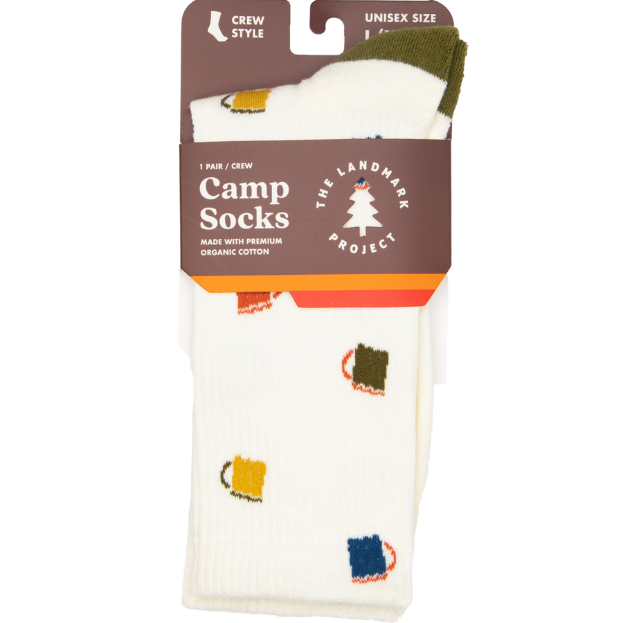 Camp Cup Pattern Sock: S/M / Vintage White