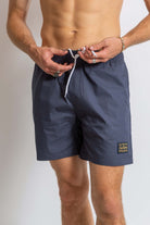 Petrol Blue Beach Shorts 17 inches Dark Blue Upper Park Patch