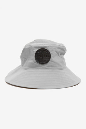 Black Leather Badge Nylon Bucket Hat – Upper Park