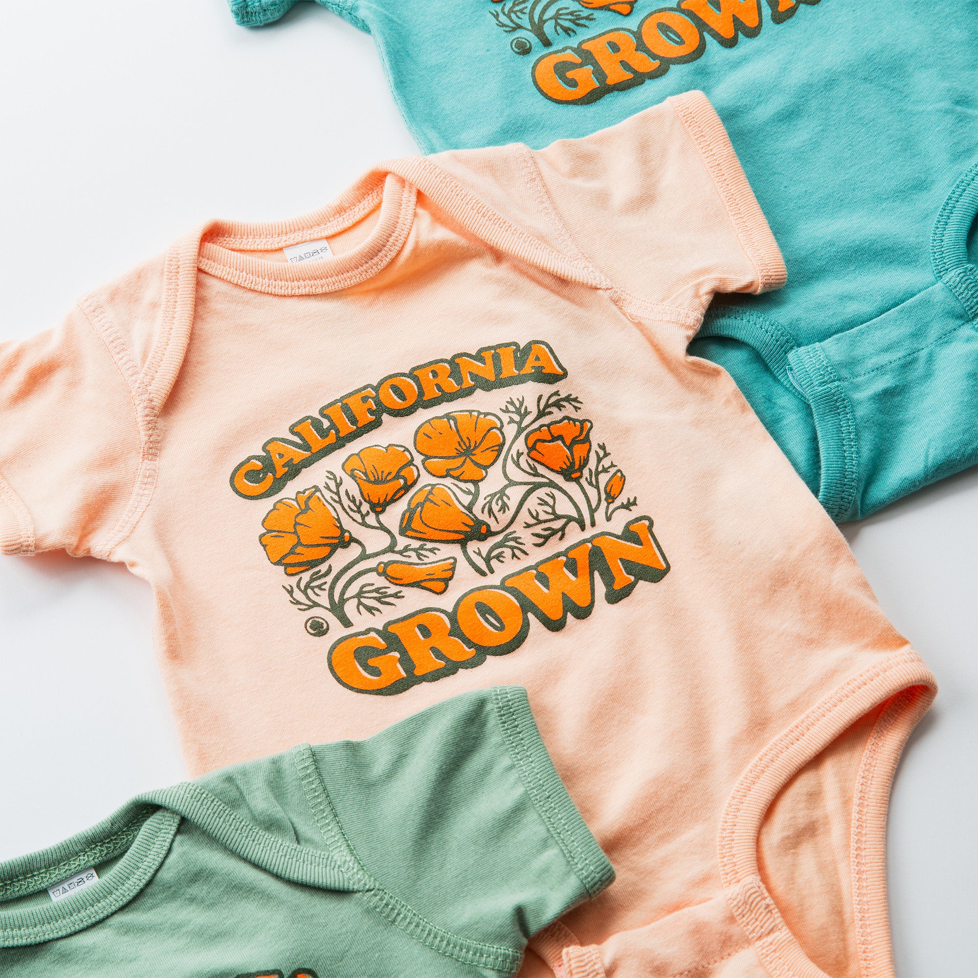 Poppies California Love Hooded Baby Onesie Poppies California Love Hooded Baby Onesie
