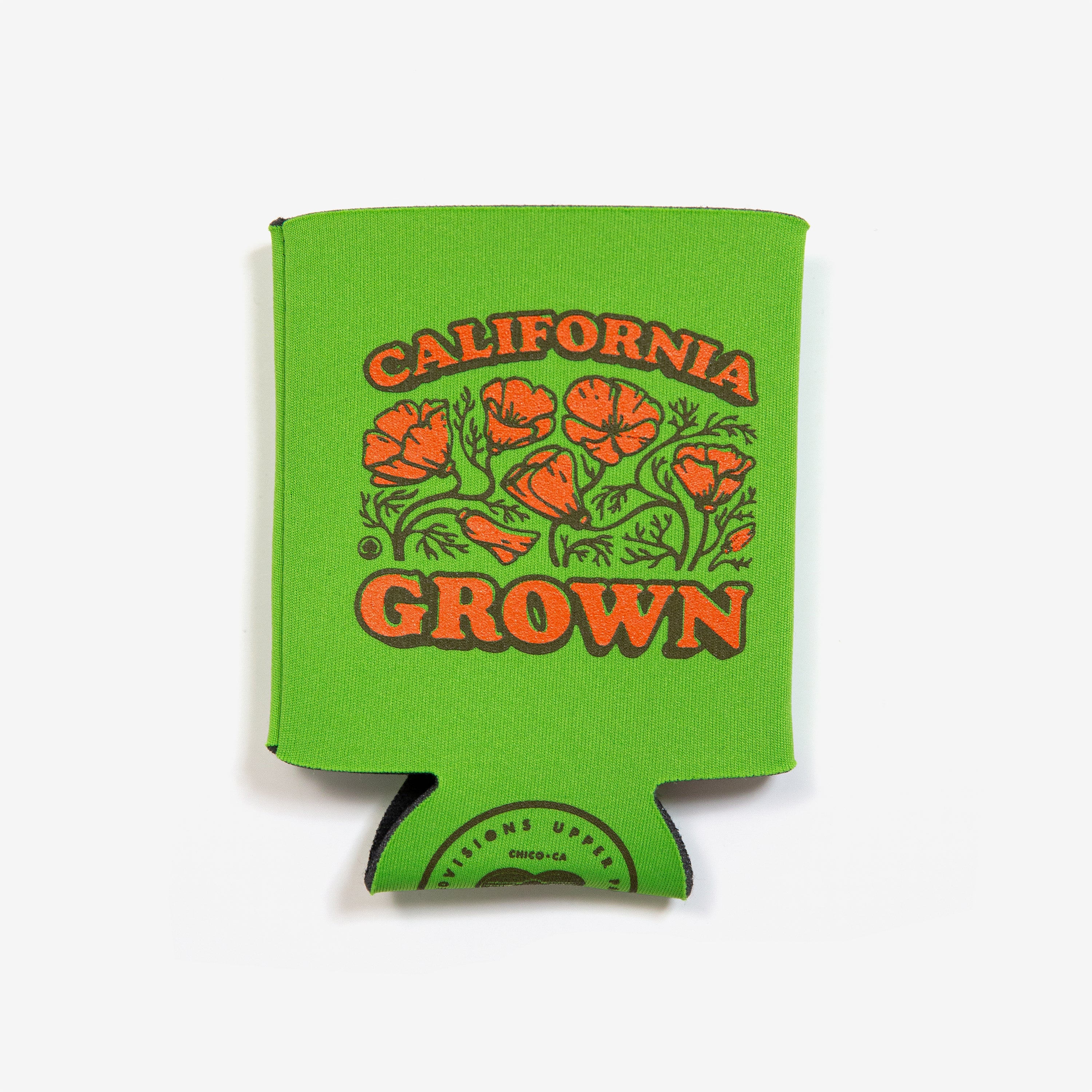 California Grown Koolie Can Cooler in Lime from Upper Park Clothing in Chico, Ca