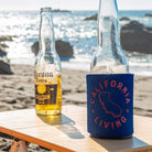 California Living Koolie Can Cooler on glass beer bottle - Upper Park Clothing - Chico, Ca