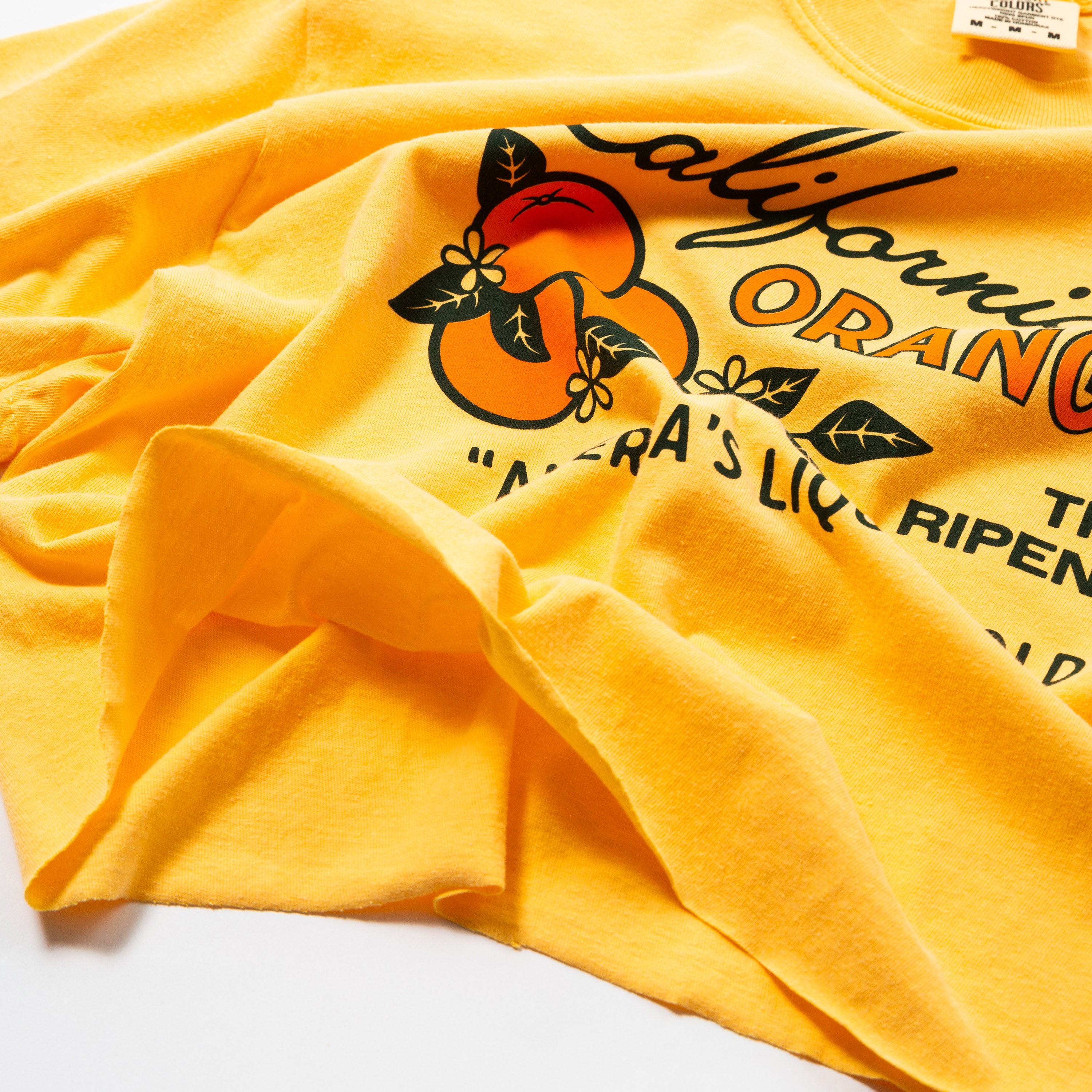 California Oranges Shirt - Cut Crop Washed Women's Tee - Raw Hem - America's Liquid Gold California Collection