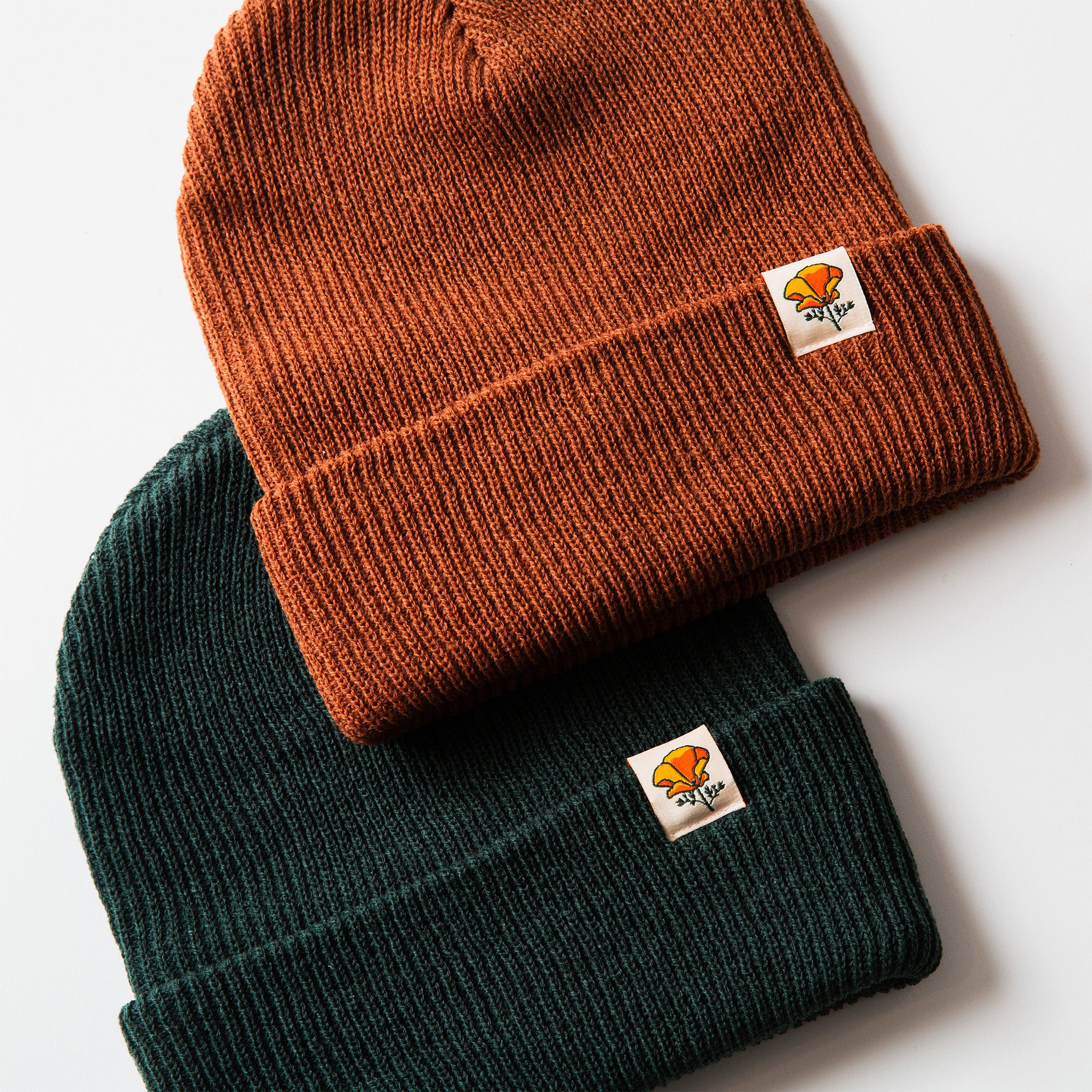 California Poppy Beanie - Super Slouch Knit Style Beanie - Upper Park Clothing - California Collection