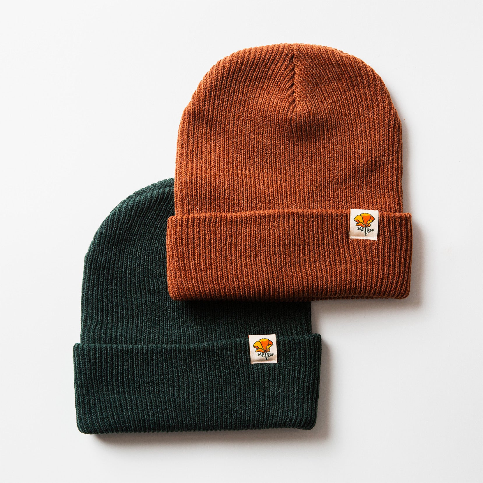 California Poppy Beanie - Super Slouch Knit Style Beanie - Upper Park Clothing - California Collection