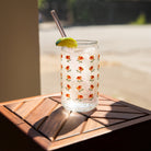 California Poppy Flower Beer Can Glass