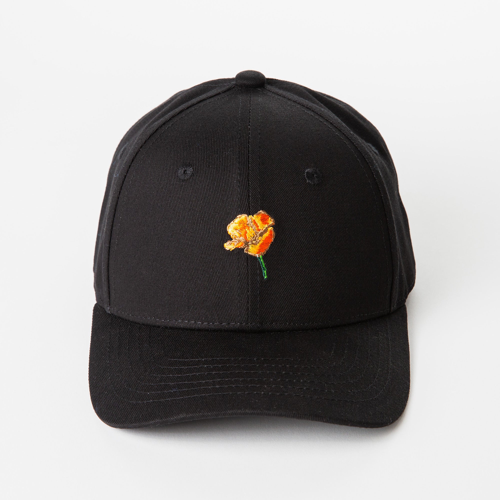 California Poppy Hat - Dad Hat Style Black - Upper Park