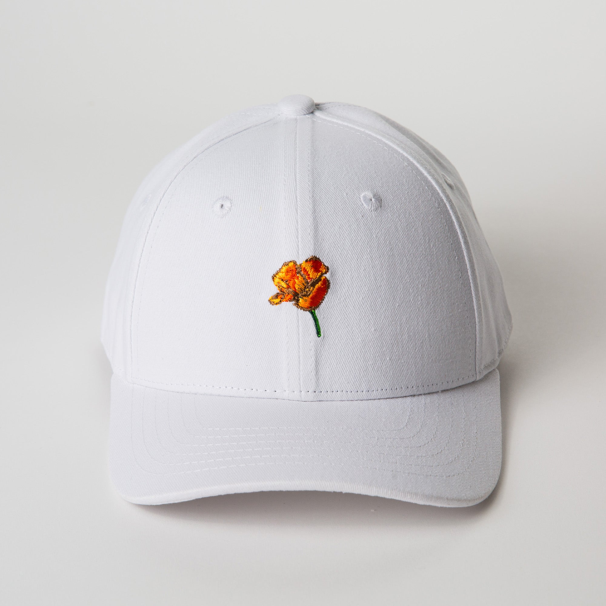 California Poppy Hat - Dad Hat Style White - Upper Park