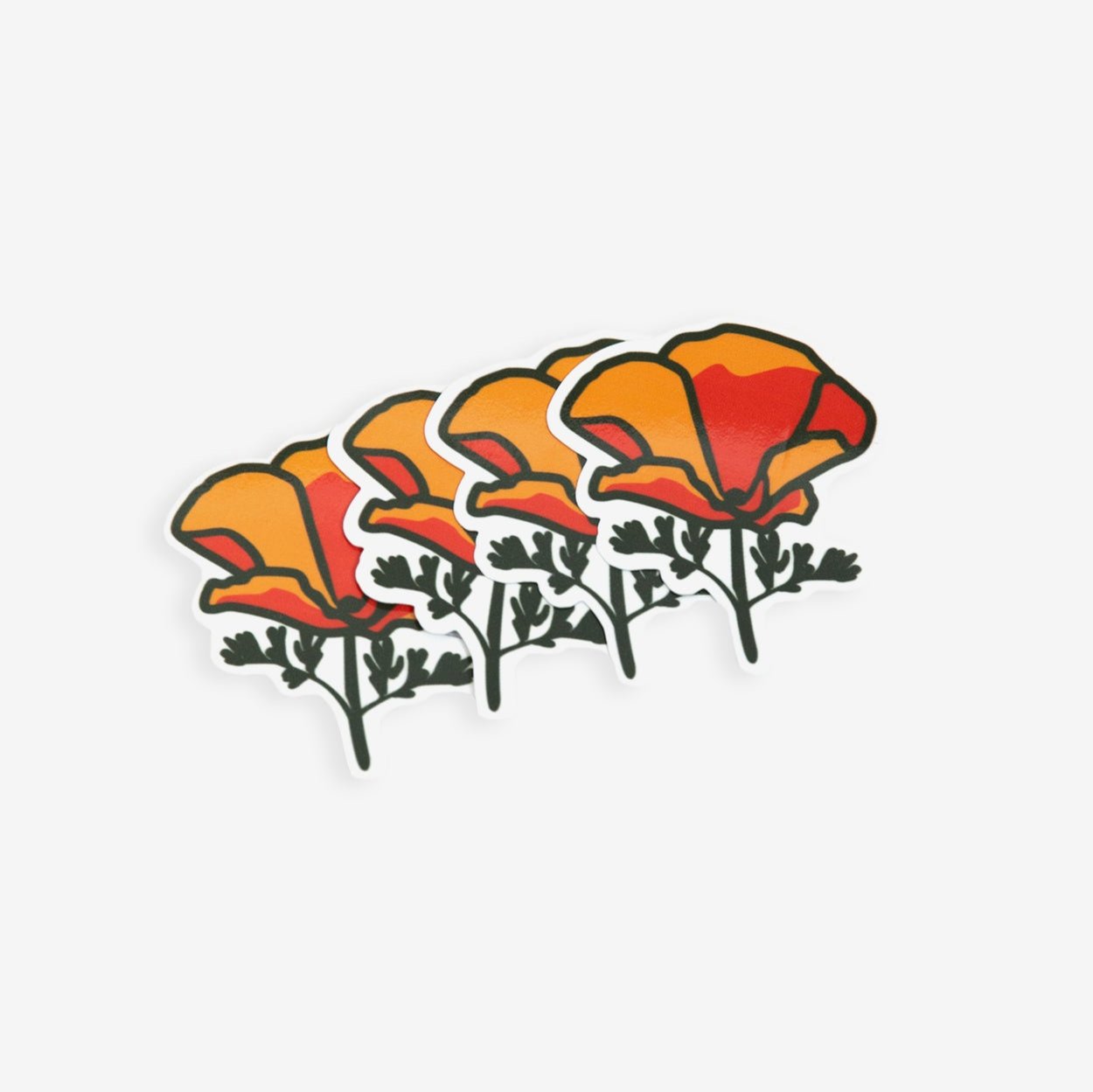 California Poppy Sticker - Small Flower Decal - Upper Park Clothing - Chico, CA
