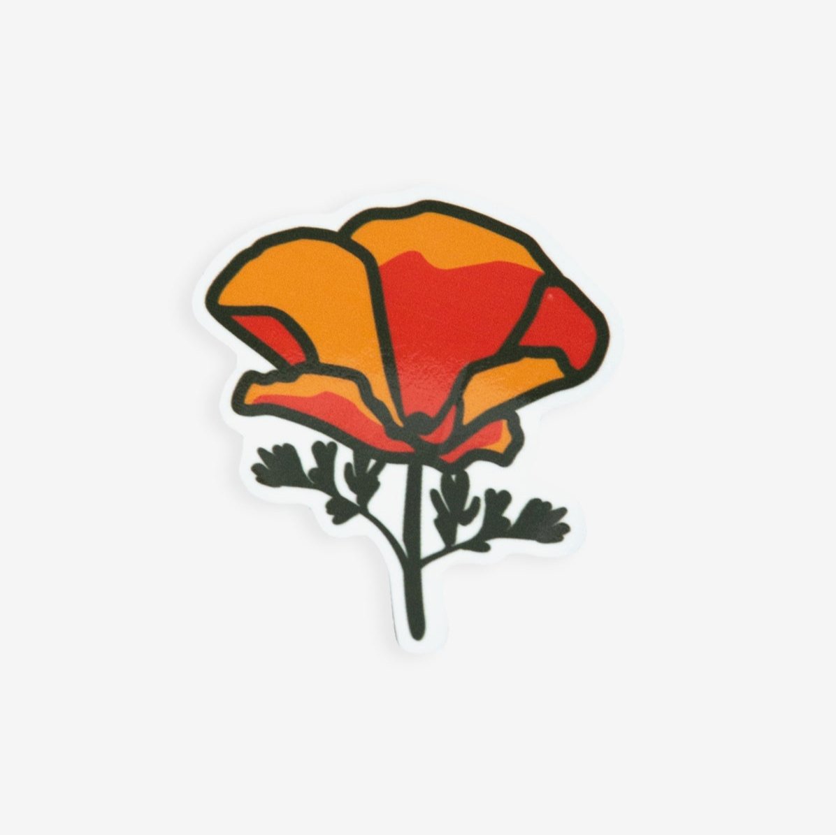 California Poppy Sticker - Small Flower Decal - Upper Park Clothing - Chico, Ca