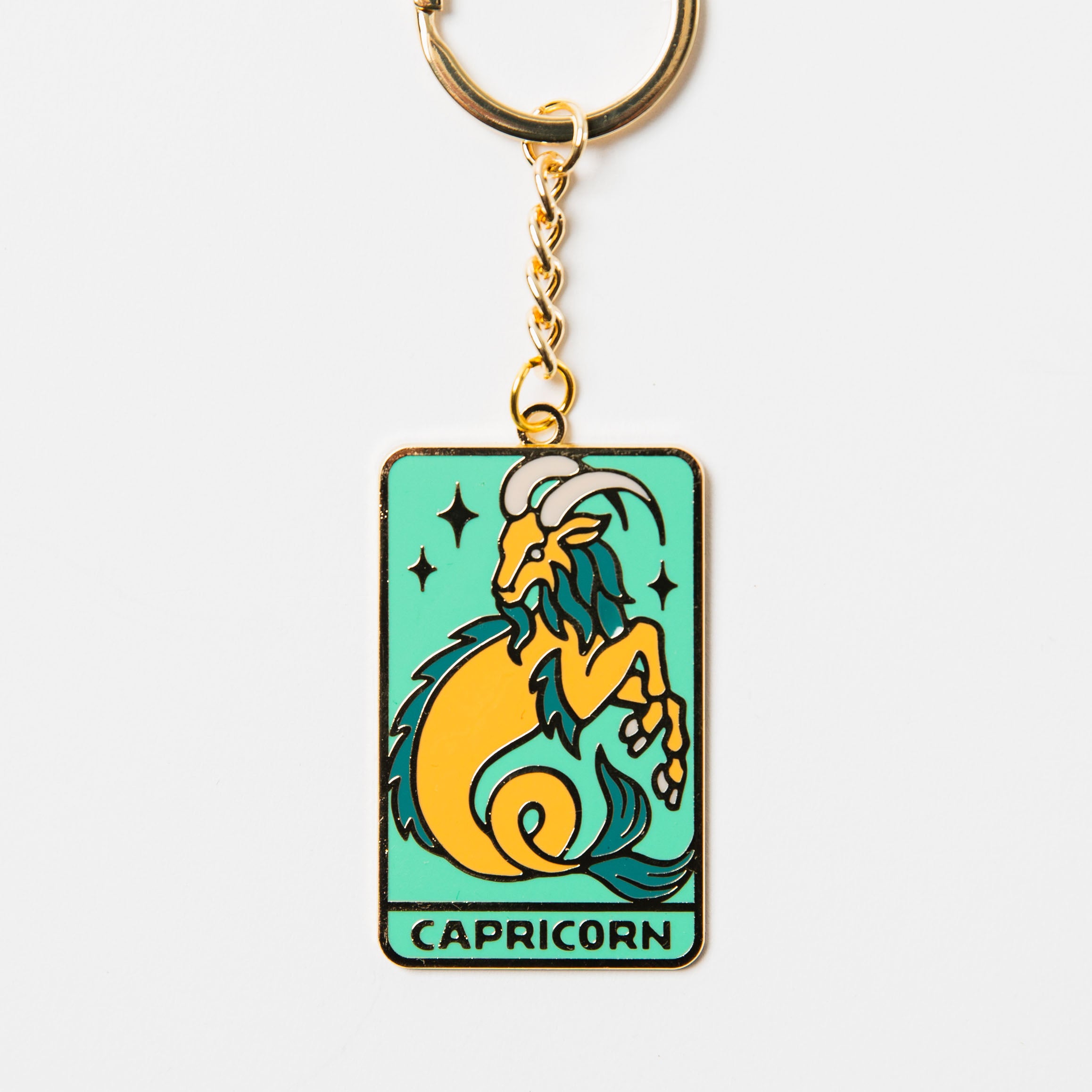 Capricorn Key Chain Gold Metal - Zodiac Key Chain