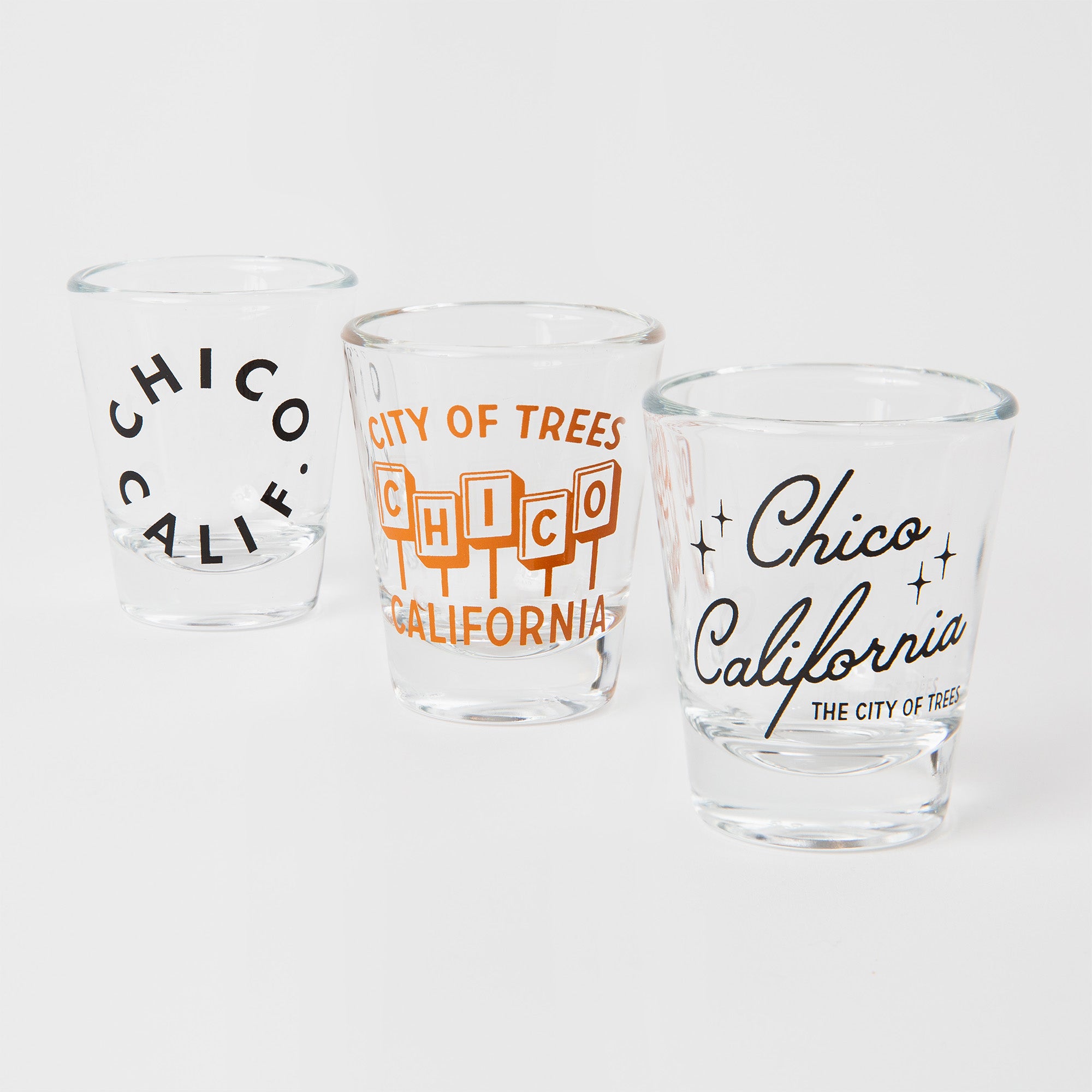 Chico California Shot Glasses - Upper Park Clothing & Provisions - Barware and Drinkware