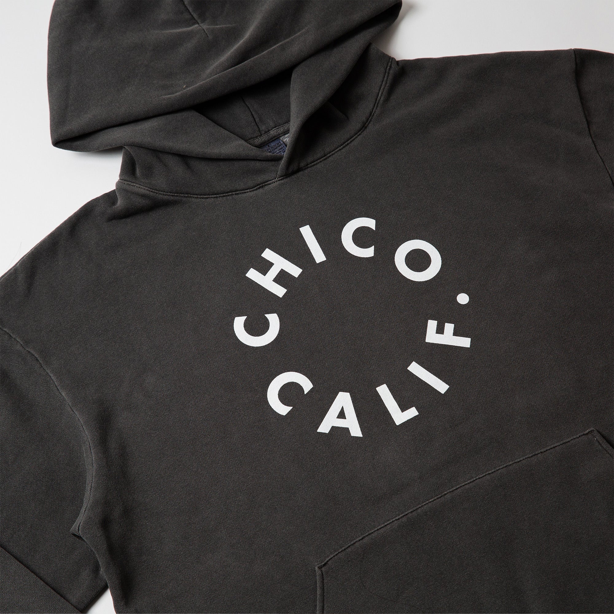 Circular Chico California Graphic Sweatshirt Hoodie Black Folded Detail View