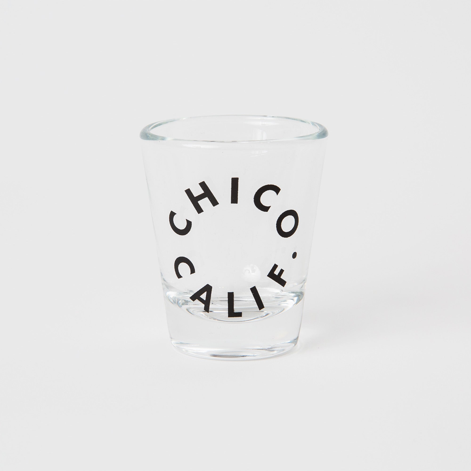 Circular Chico Calif. Graphic Shot Glass - Upper Park Clothing & Provisions