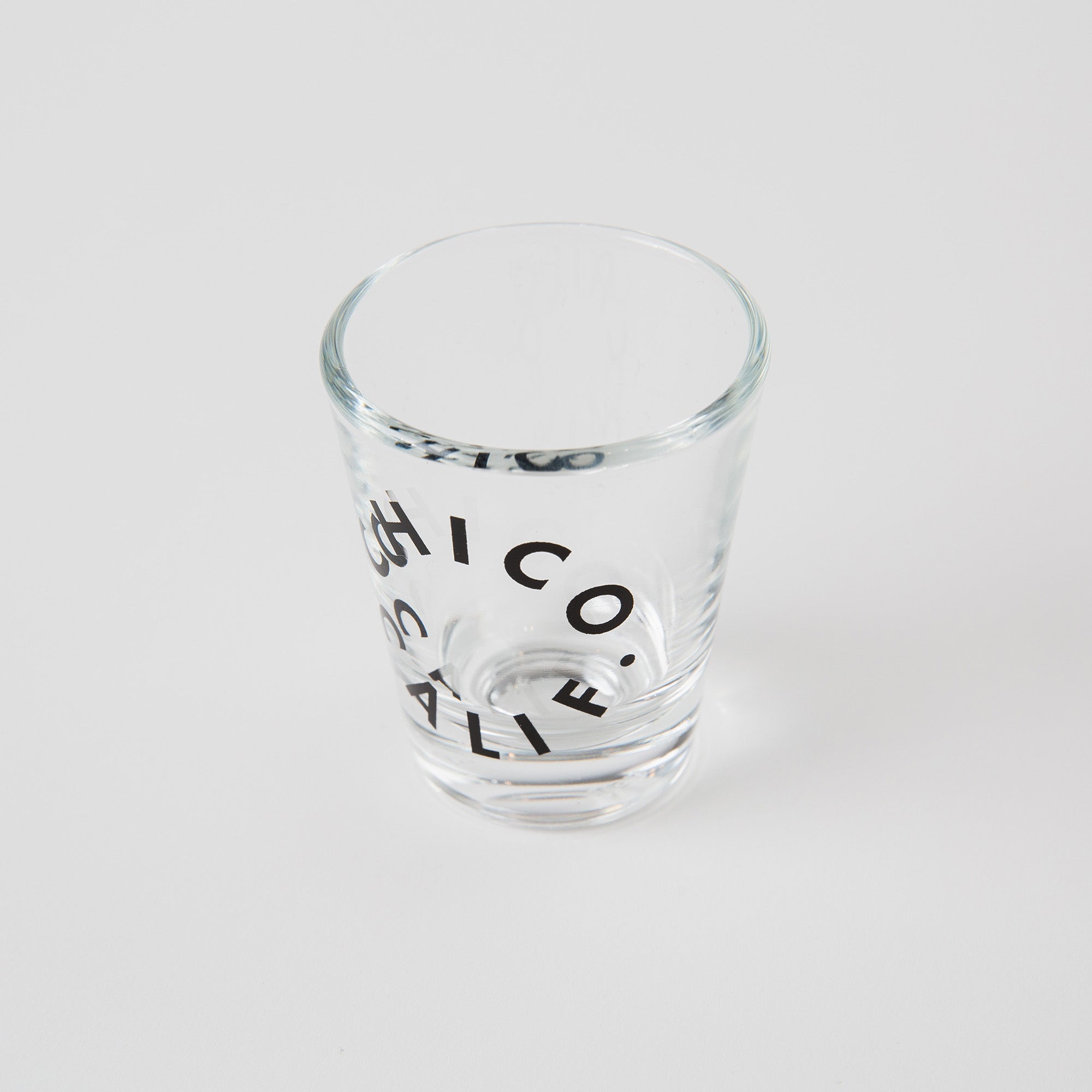 Circular Chico Calif. Graphic Shot Glass - Upper Park Clothing & Provisions