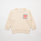 Beige sweatshirt with 'Upper Park' logo on a light gray background - Upper Park Clothing Toddler Crewneck Sweatshirt