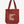 cardinal colored tote bag with a updated graphic that spells Chico from Upper Park Clothing 