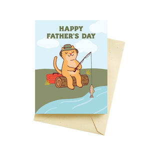 Seltzer Goods - Fishing Cat Father's Day Cards