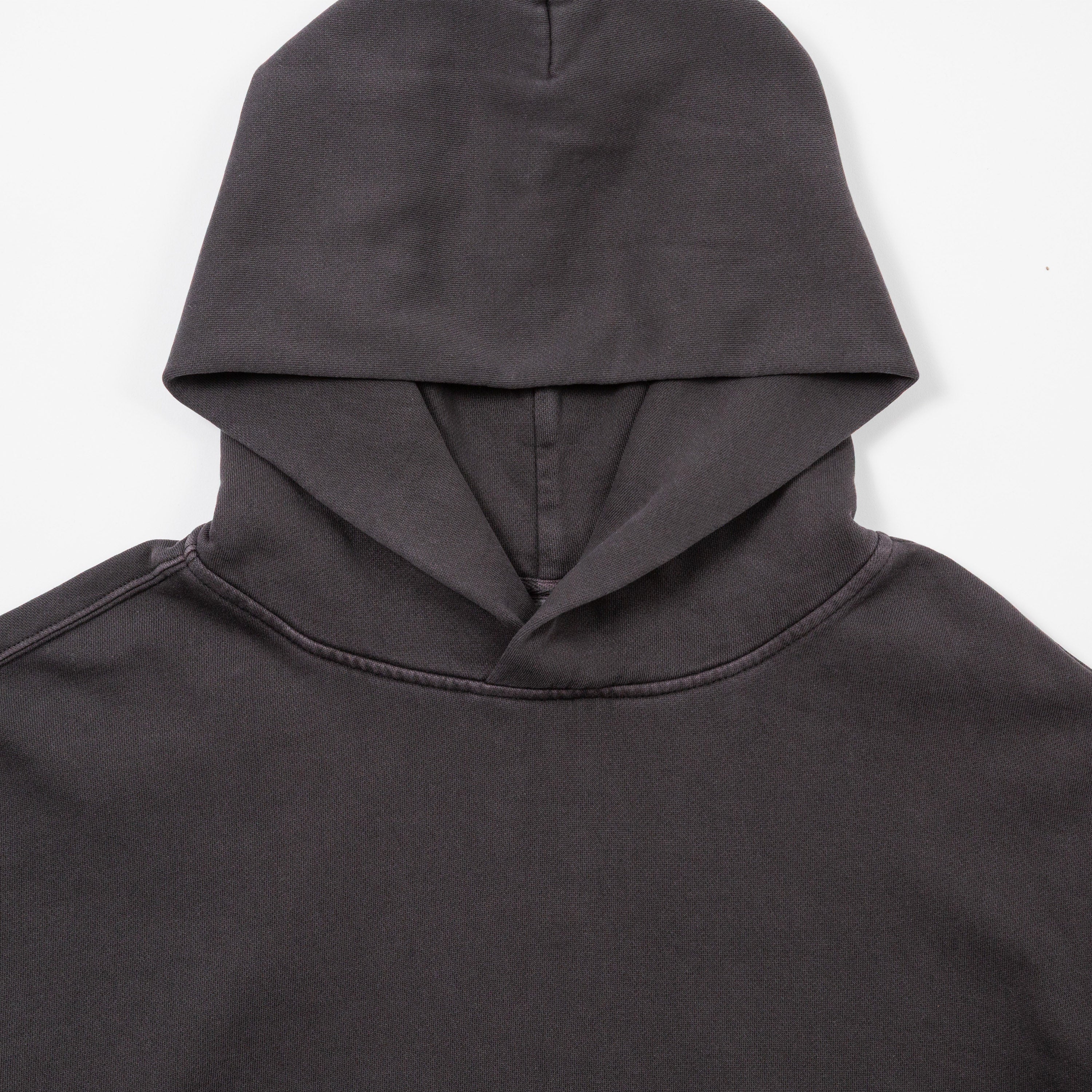 Blank Hoodie - Basics oversized hoodie sweatshirt - garment dyed faded black detail