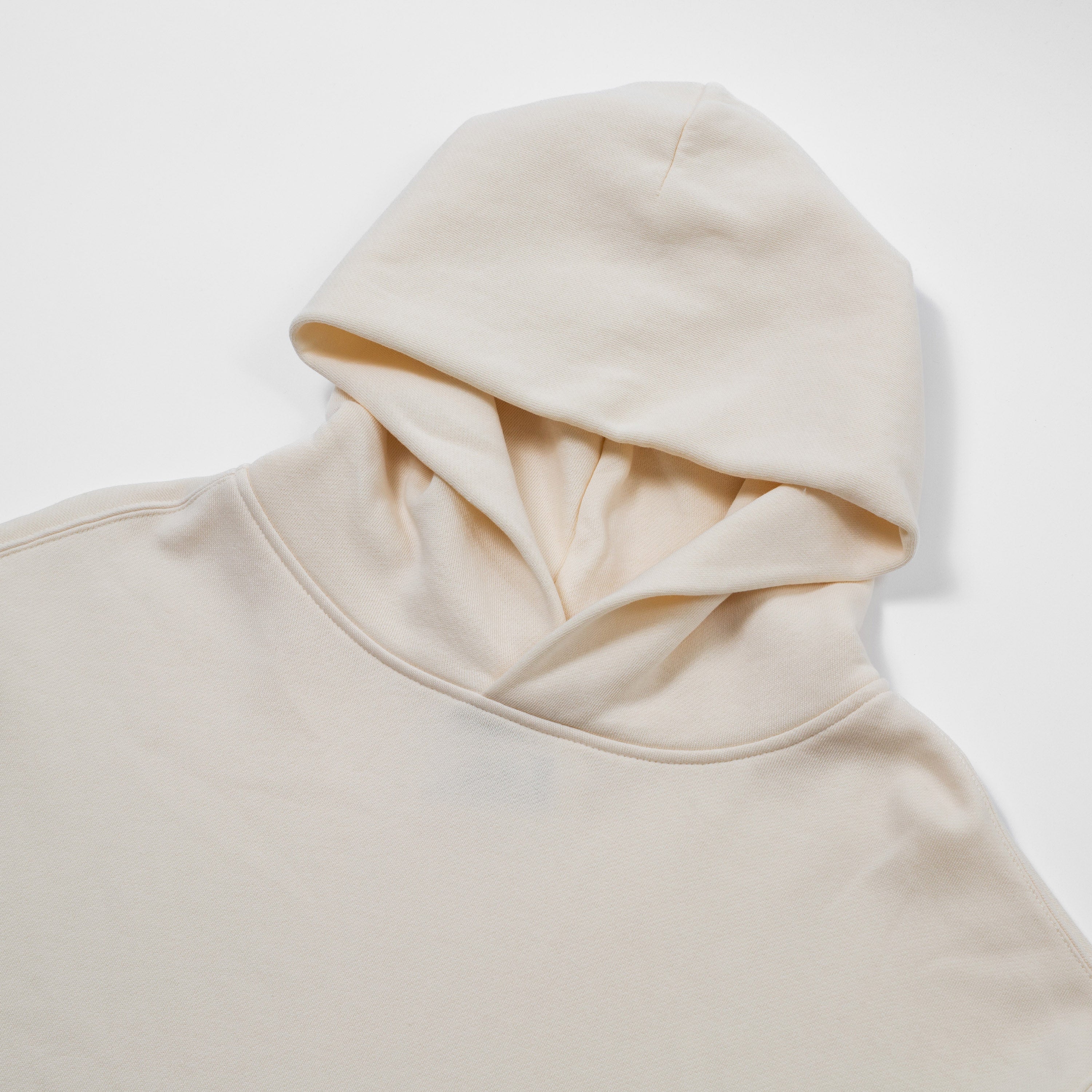 Blank Hoodie - Basics oversized hoodie sweatshirt - garment dyed faded ecru detail