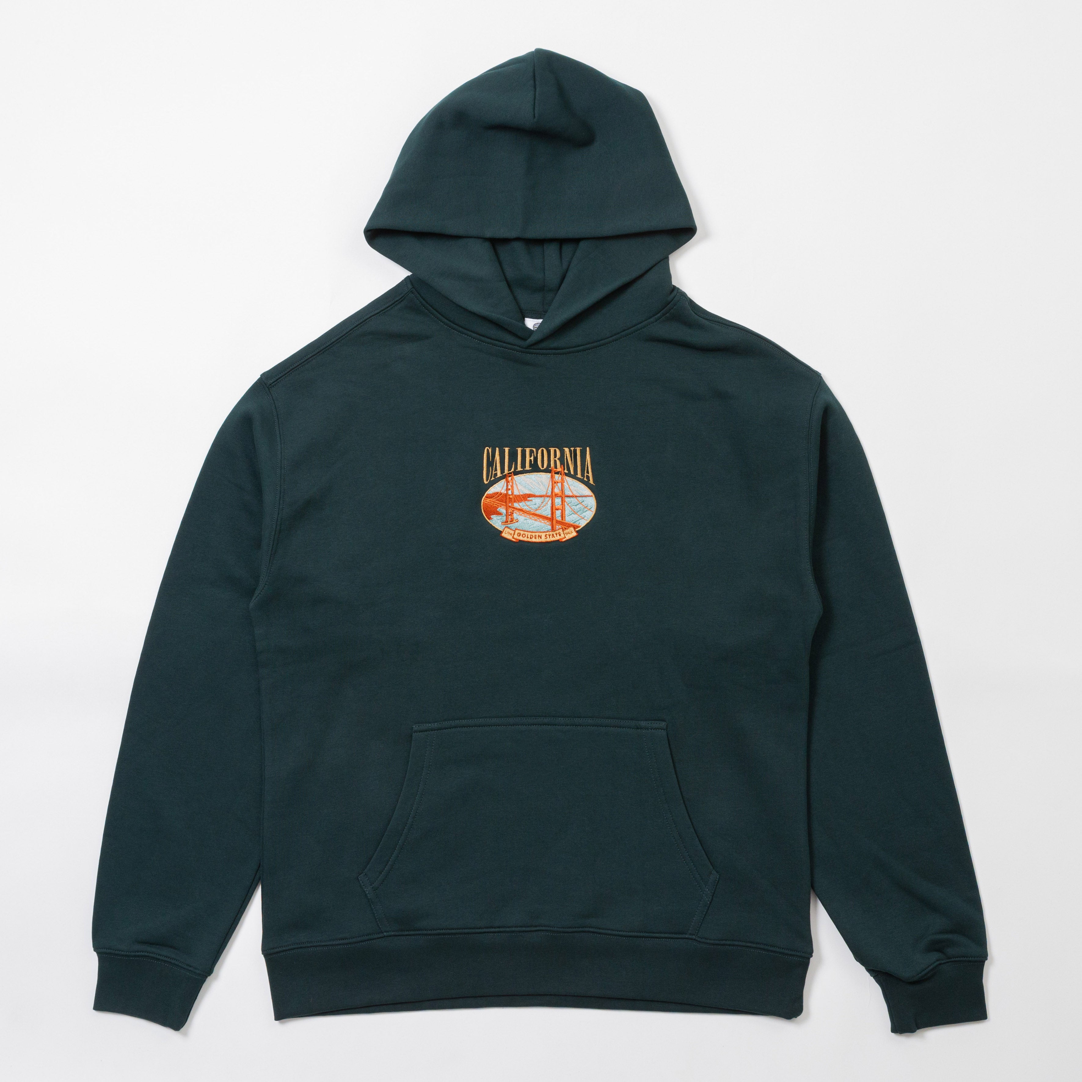 The Golden State Embroidered Hoodie - San Francisco Golden Gate Bridge - California Collection