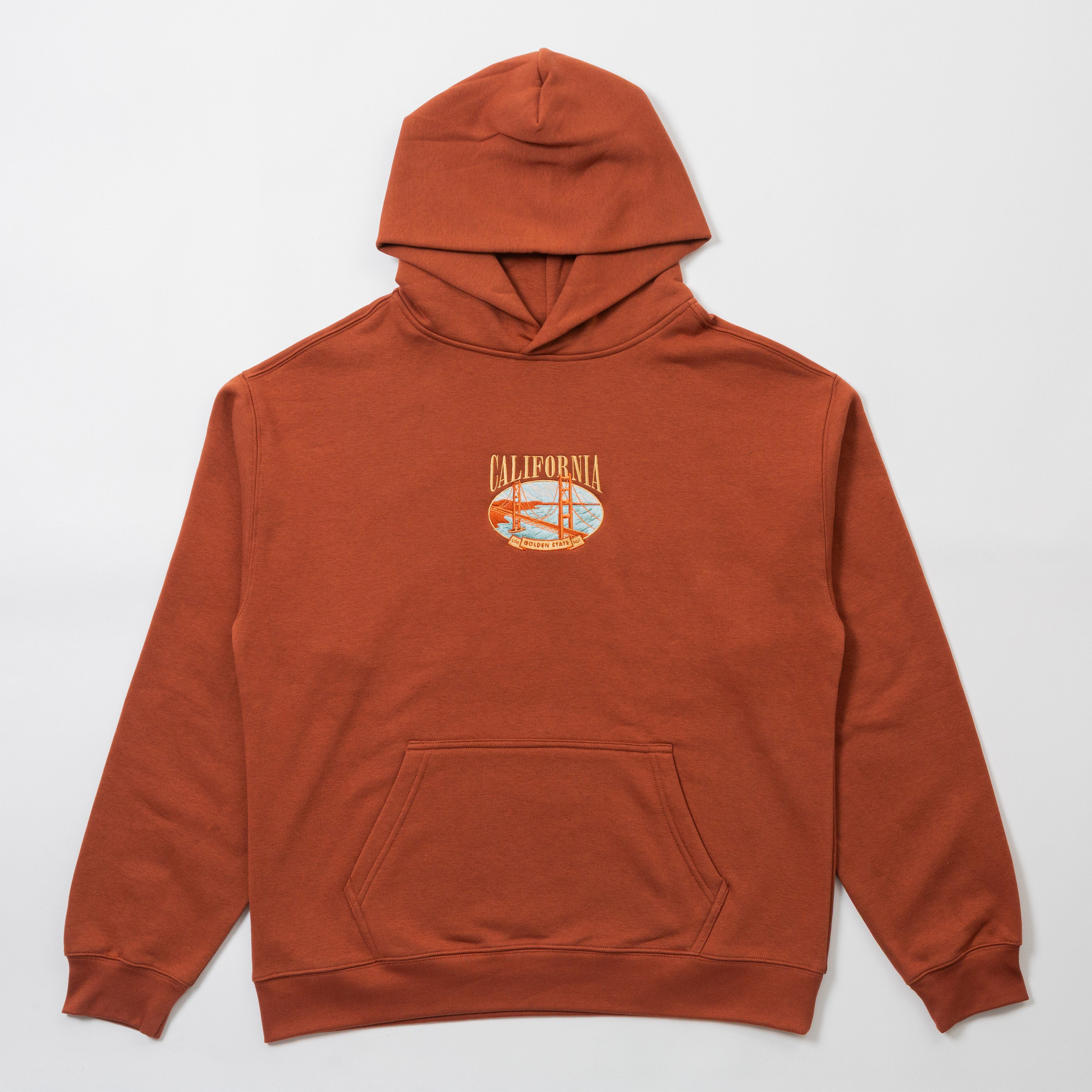 The Golden State Embroidered Hoodie - San Francisco Golden Gate Bridge - California Collection