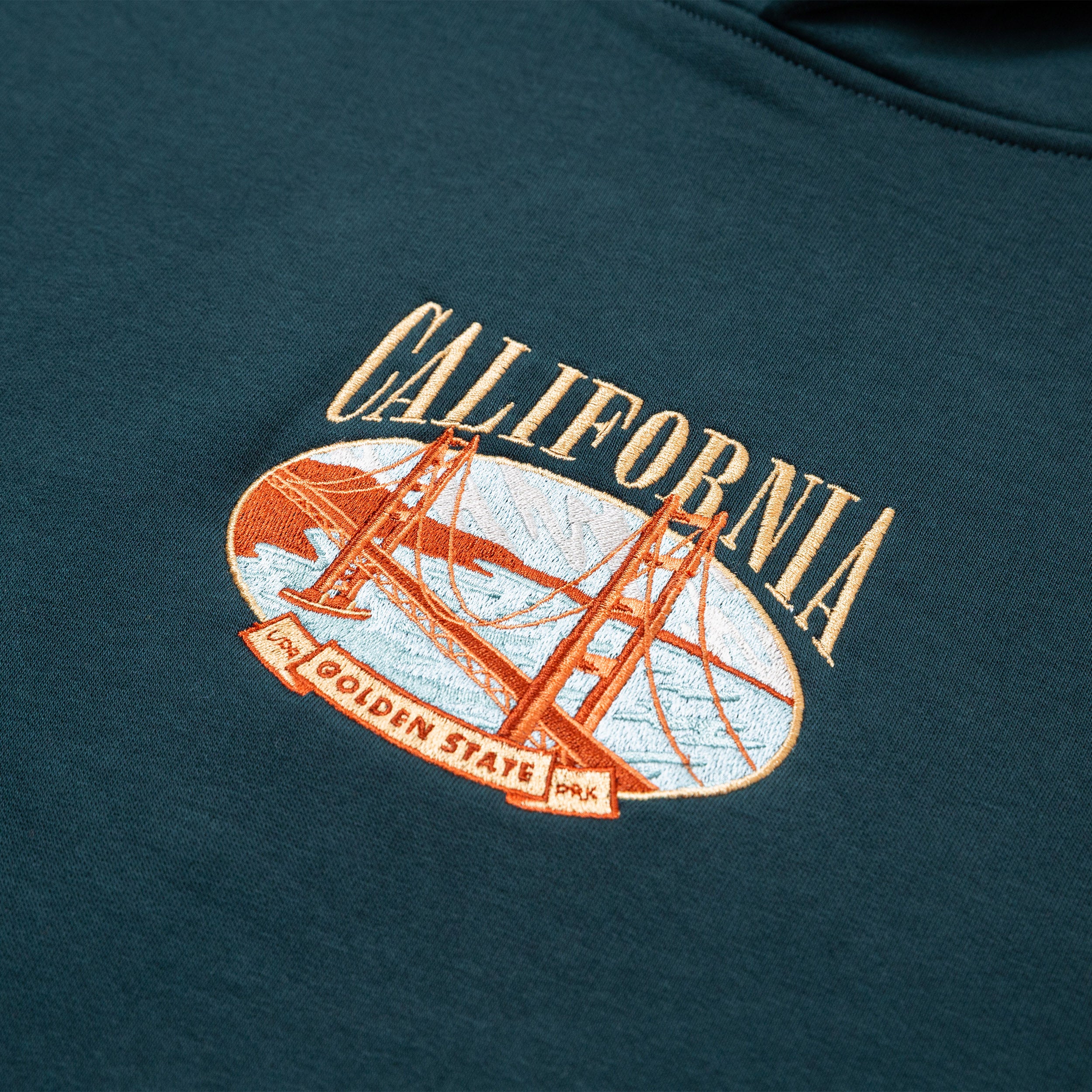 The Golden State Embroidered Hoodie - San Francisco Golden Gate Bridge - California Collection