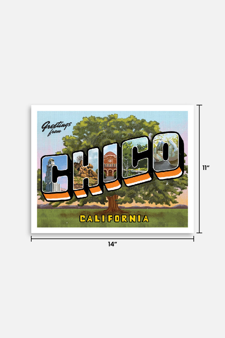 Greetings From Chico Poster Print