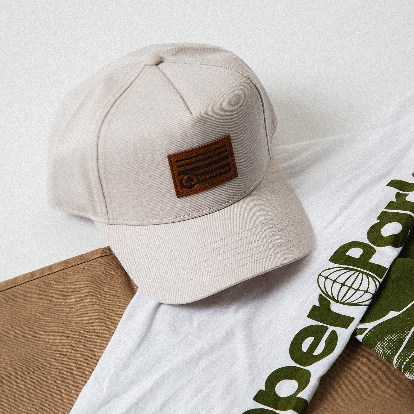 Leather Horizon Patch Frame Cap - Upper Park Clothing - Hat Collection