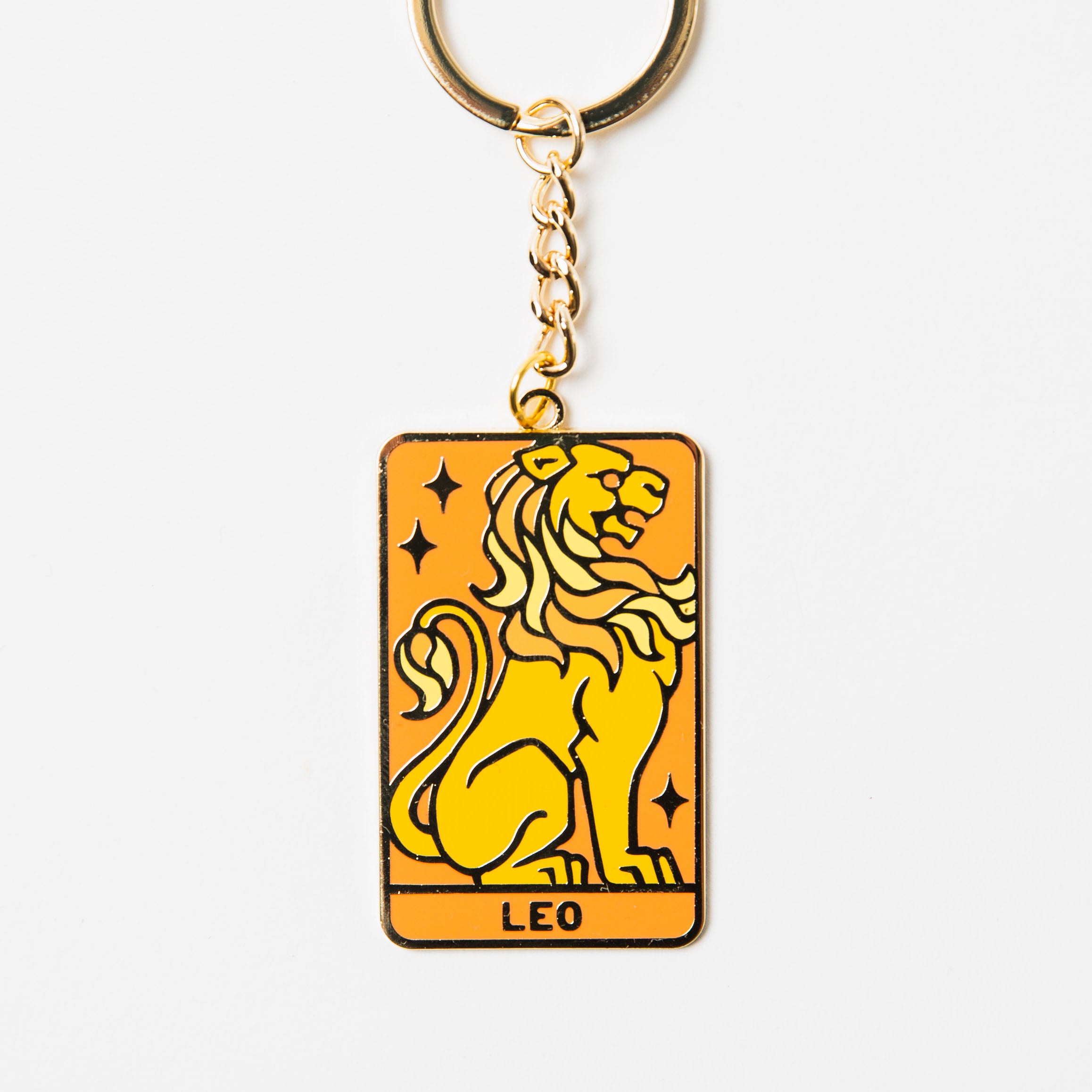 Leo Key Chain Gold Metal - Zodiac Key Chain