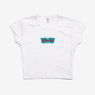 Baby Ribbed Crop Tee Cap Sleeve Memphis Graphic White