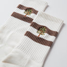 Ponderosa Pine Tree Stripe Socks -Embroidery Detail - Upper Park