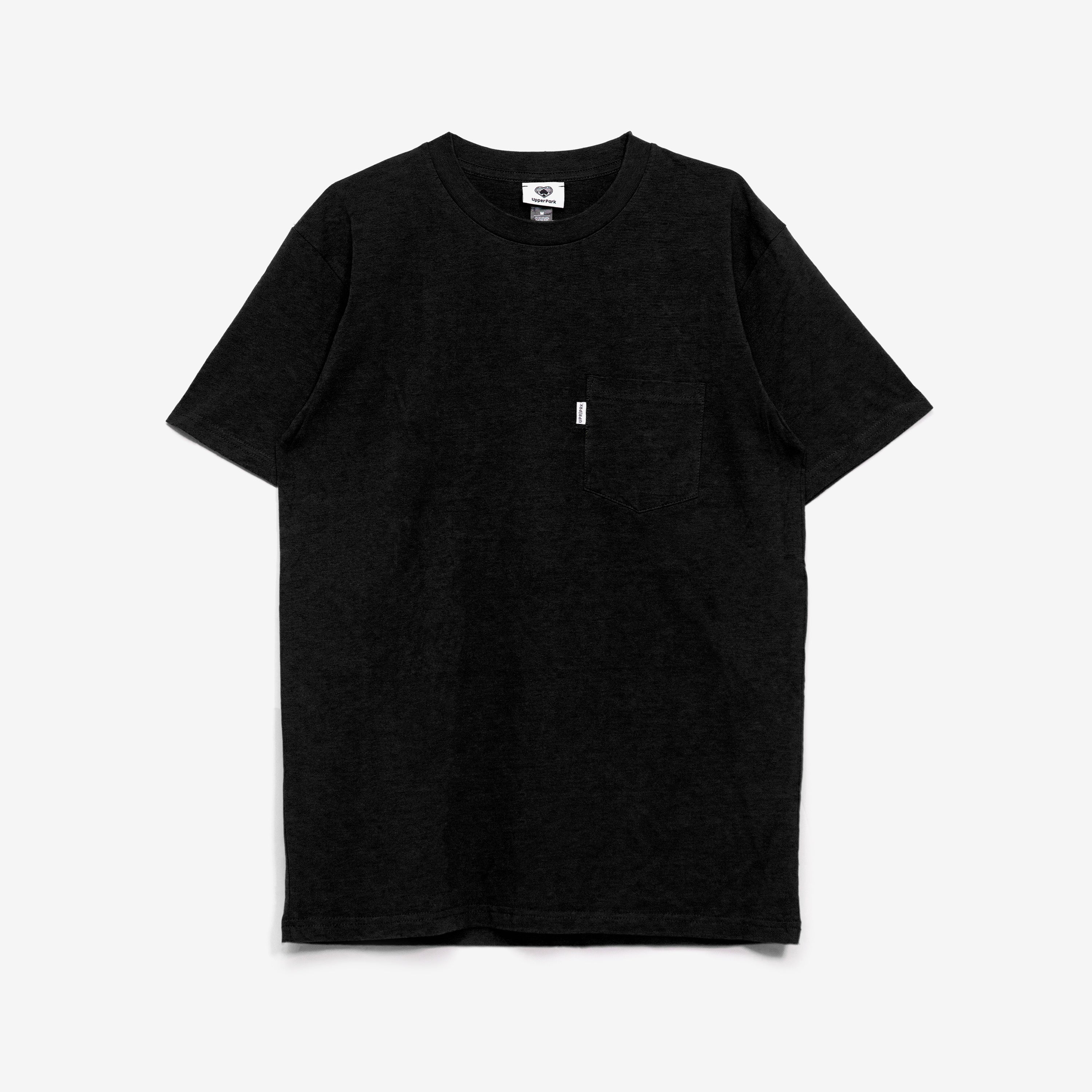 Simple Mini Vertical Flag Pocket Shirt Black