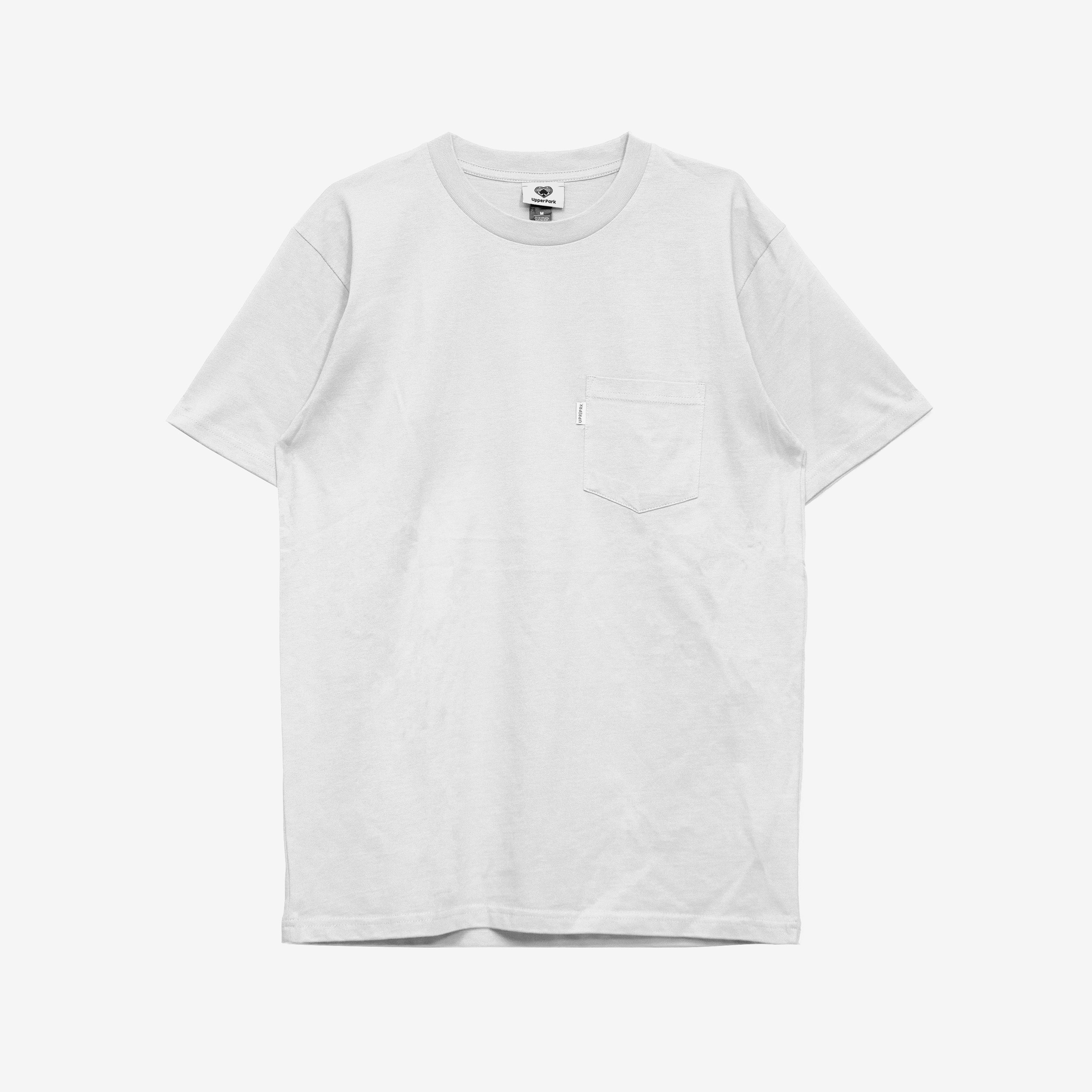 Simple Mini Vertical Flag Pocket Shirt White