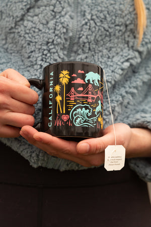 women holding a California Golden State Coffee Mug from Upper Park Clothing