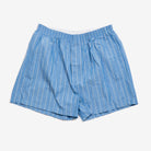 Unisex Boxer Fine Stripped Shorts Blue and Natural Stripes