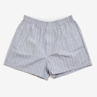 Unisex Boxer Fine Stripped Shorts Smoke and White