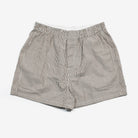 Unisex Boxer Shorts Walnut and White stripe shorts