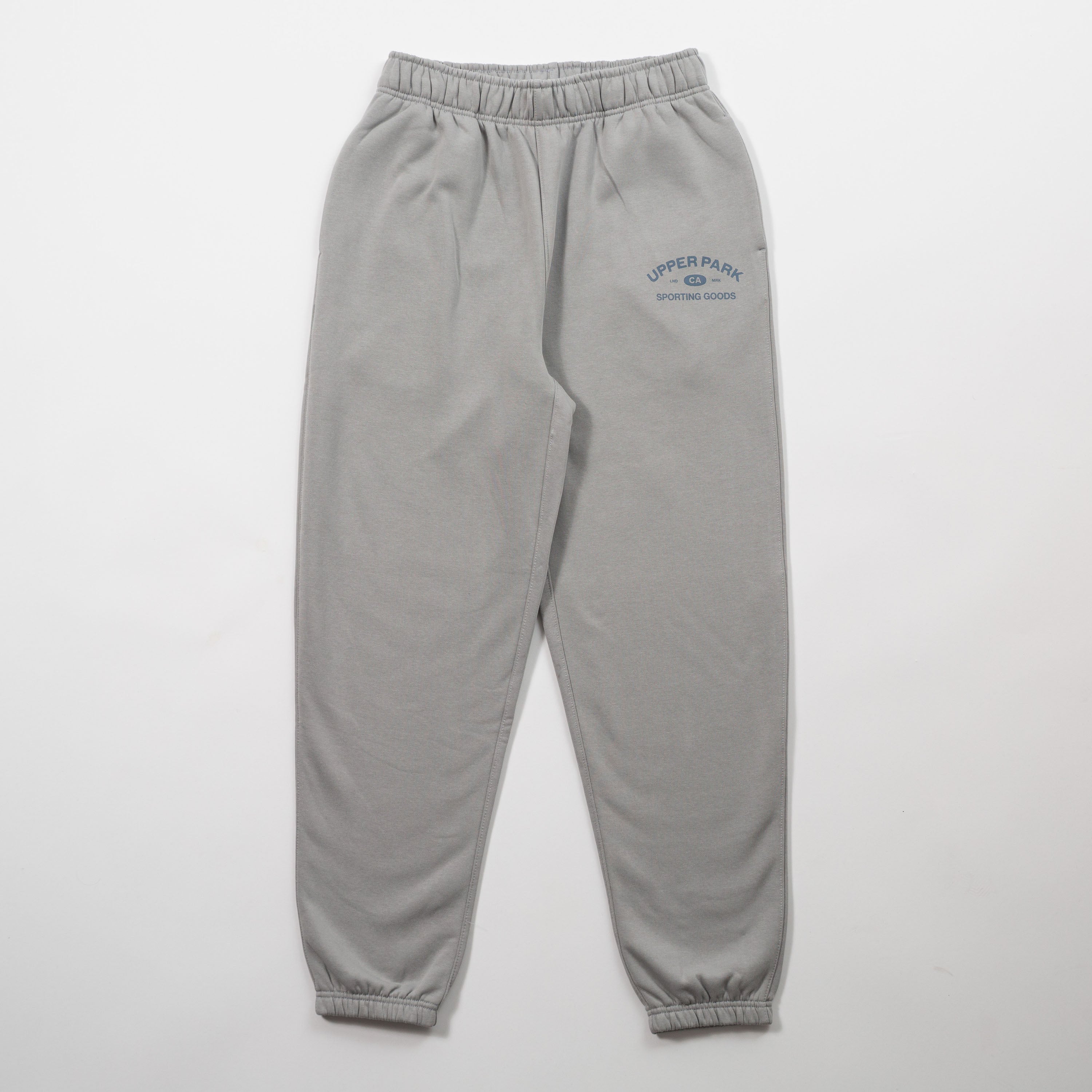 Gray sweatpants with a brand logo on a white background - Upper Park Athletics Sweatpants Set