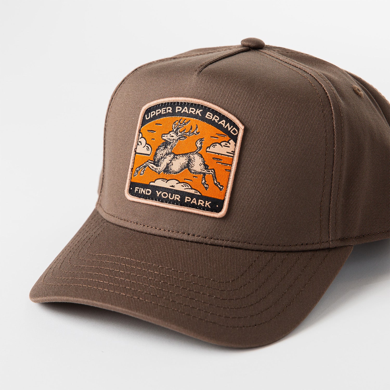 Upper Park Brand Flying Deer Hat - Walnut Brown - Angle View