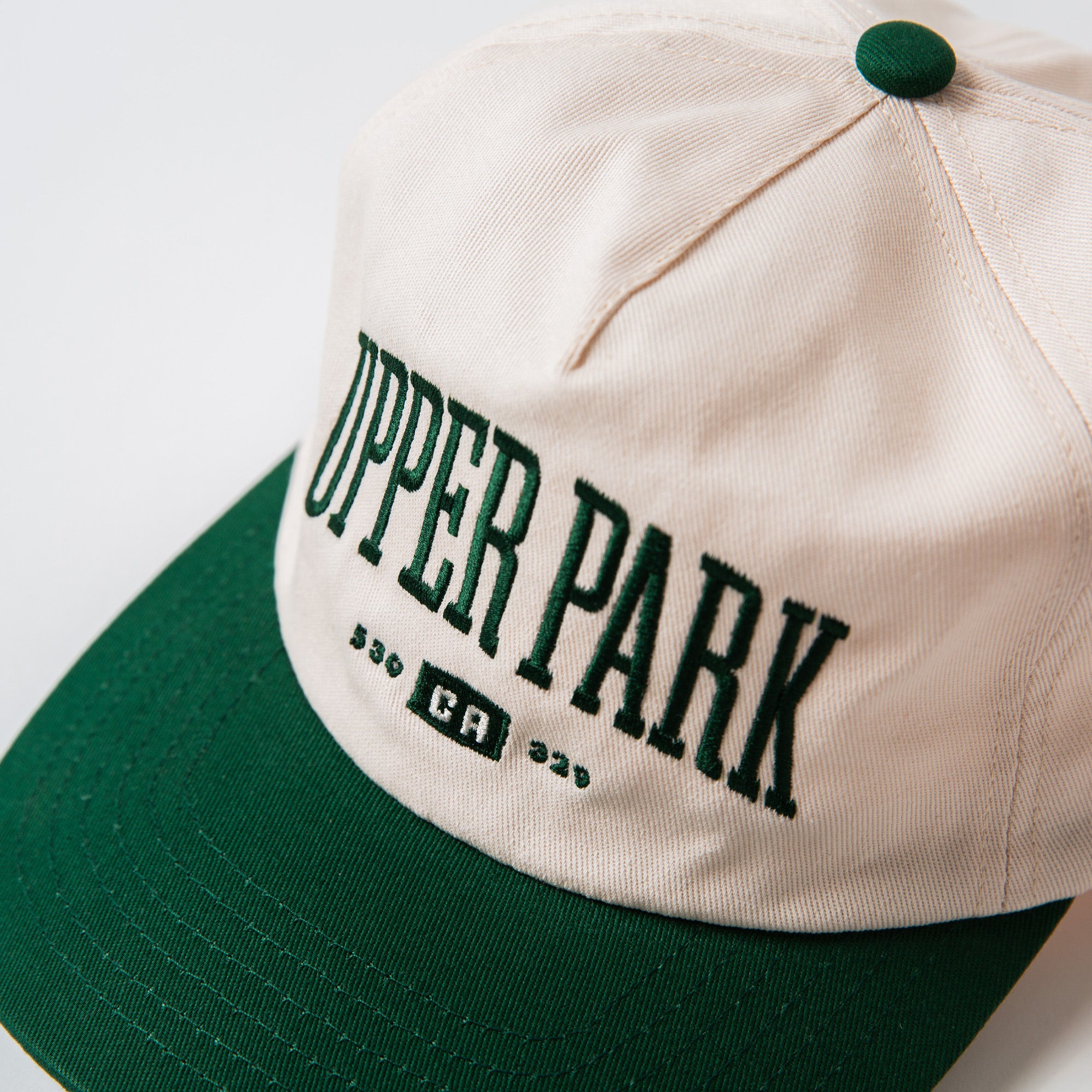 Upper Park Clothing - College Town Hat - Two Tone Vintage Style Hat Green